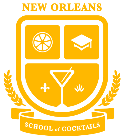 New Orleans School of Cocktails logo - yellow